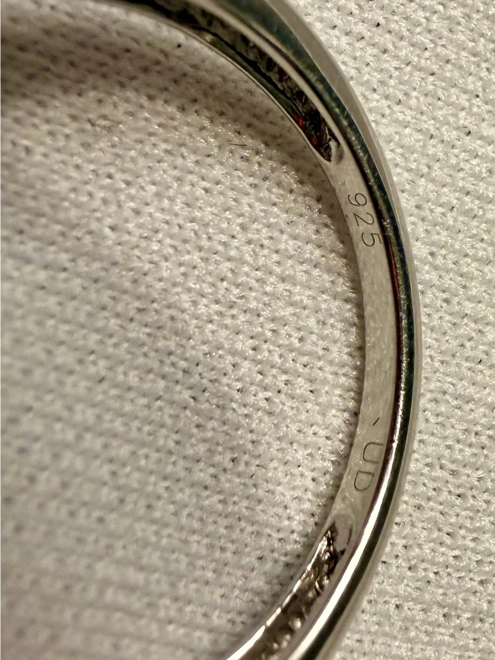 14K White Gold/925 Sterling Silver Heart Ring Blue and White Natural Diamonds